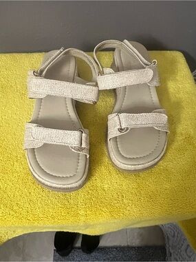 Ladies Neutral Tan Adjustable Strap Sandals